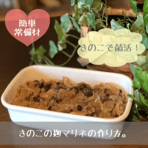 きのこの麹マリネの写真
（簡単常備材。きのこで菌活！）