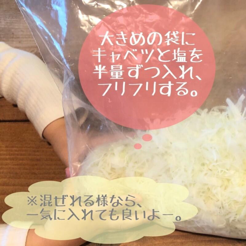 ジップロックにキャベツを入れた写真